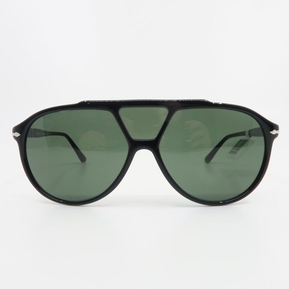 Persol 3217-S 95/31 Pilot Black Green Lenses - Picture 2 of 6